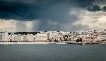 Riazor un día de temporal.