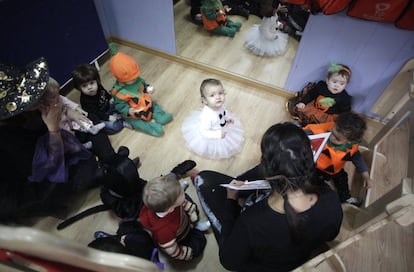 Fiesta de Halloween con niños.