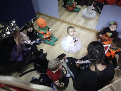 Fiesta de Halloween con niños.