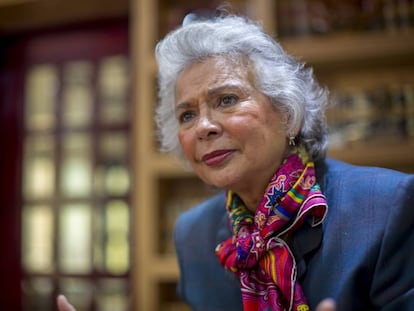 Olga Sánchez Cordero, durante la entrevista en la Ciudad de México.