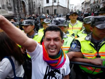 Imagen de la protesta en defensa del Yasuní.