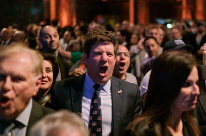 Fiesta republicana en Nueva York para seguir los resultados de las elecciones.