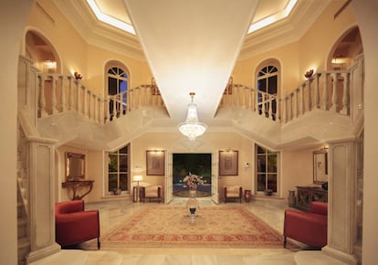 The hallway of Prince's former Marbella home.
