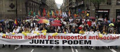 La multitudinaria protesta contra los recortes.