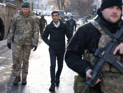 British Prime Minister Rishi Sunak during his visit to Kyiv on January 12.