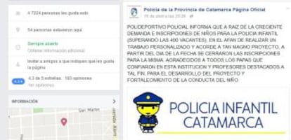 Captura de la página web de la Policía de Catamarca