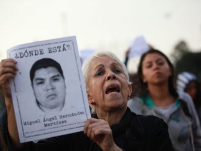 Una mujer, durante la protesta en la Ciudad de México.