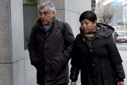 El exentrenador del Lointek Gernika de baloncesto Mario López, acude a los juzgados de Bilbao en enero de 2025 acusado de un delito de agresión sexual.