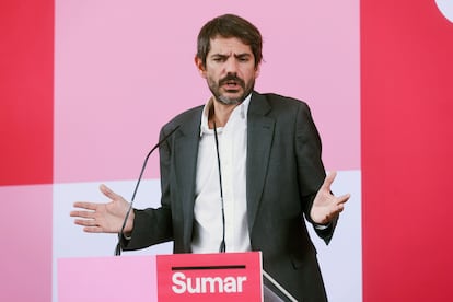 El portavoz de Sumar, Ernest Urtasun, este lunes en Madrid.