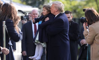 El presidente de EE UU, Donald Trump, en el jardín de la Casa Blanca.