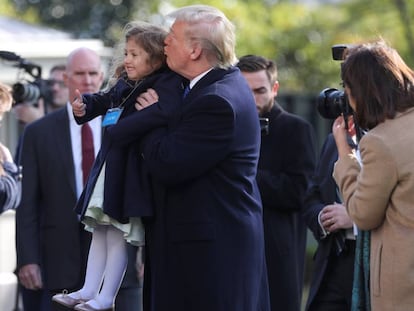 El presidente de EE UU, Donald Trump, en el jardín de la Casa Blanca.