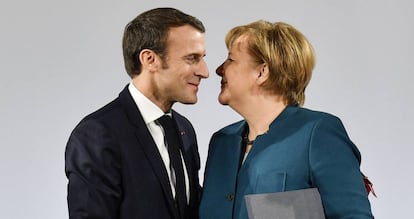 Emmanuel Macron y Ángela Merkel