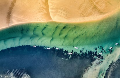 Vista aérea de yates en Victoria, Australia