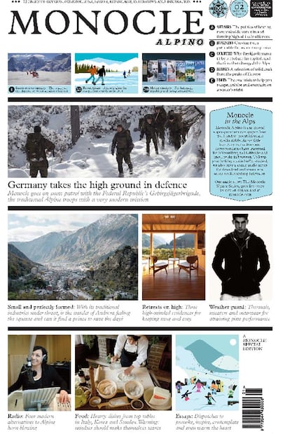 Portada del número 2 de <i>Monocle Alpino.</i>