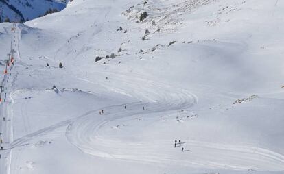 La parte intermedia de la pista de Bacivèr, en Baqueira Beret (Lleida).