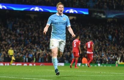 De Bruyne celebra el segundo gol.