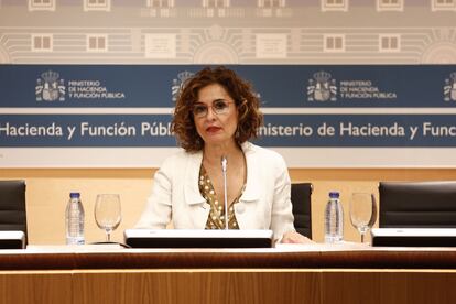 La ministra de Hacienda, María Jesús Montero, el miércoles en Madrid.