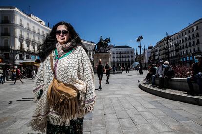 Natalia Biscari, activista del 15-M, el pasado viernes en Sol. 