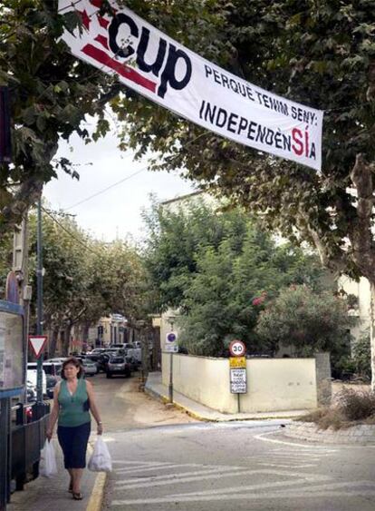 Pancarta a favor de la independencia en Arenys de Munt.