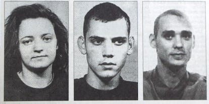 Beate Zschäpe, Uwe Böhnhardt y Uwe Mundlos, miembros de la banda neonazi NSU.