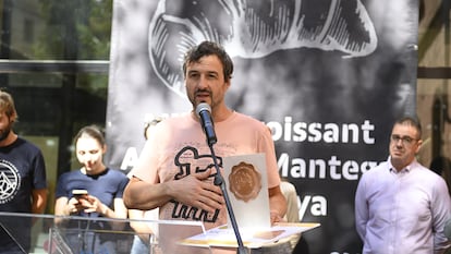 El pastelero de la Brunells, Andreu Sayó, recoge el premio de mejor cruasán de España.