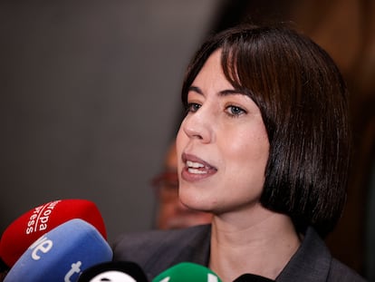La ministra Diana Morant este jueves, antes de la Conferencia General de Política Universitaria.