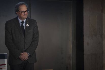 El presidente de la Generalitat, Quim Torra, en el Museo Marítimo de Barcelona.