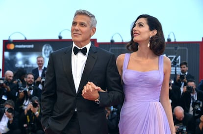 George Clooney y Amal Alamuddin durante el pasado  Festival de Venecia. 