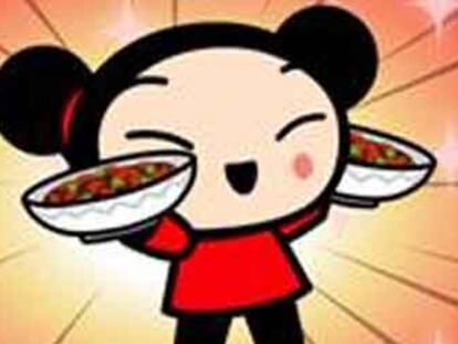 La niña protagonista de la serie coreana <i>Pucca.</i>