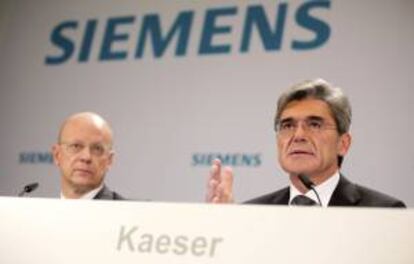 El  presidente de Siemens, Joe Kaeser, ofrece una rueda de prensa en Berln (Alemania).