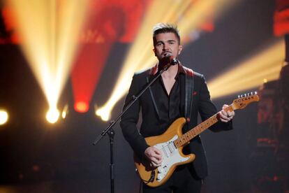 Juanes, durante su actuación en la gala del premio Persona del Año a Fleetwood Mac el viernes en el Radio City Music Hall.