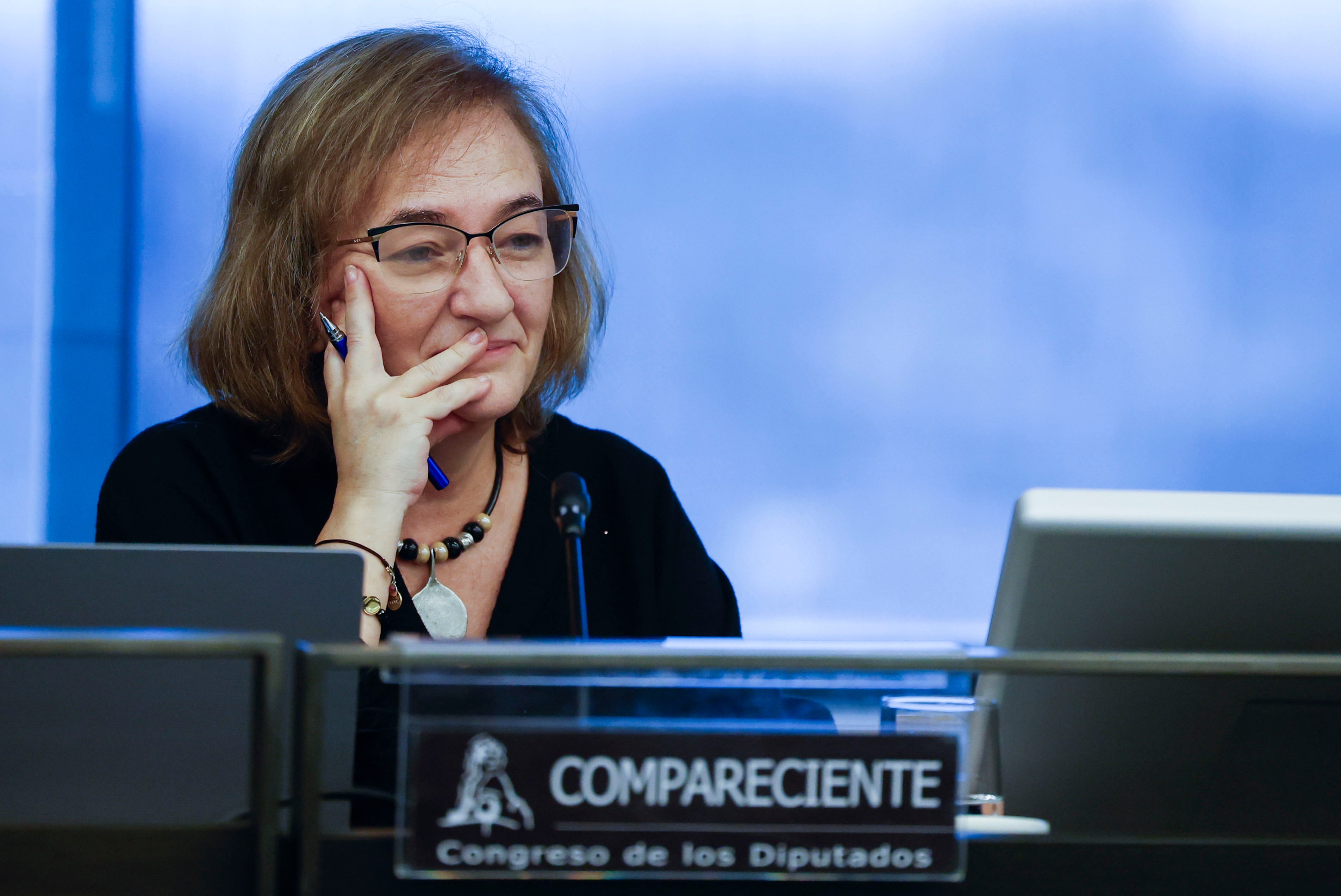 La presidenta de la Autoridad Independiente de Responsabilidad Fiscal (AIReF), Cristina Herrero, durante su comparecencia este martes en el Congreso.