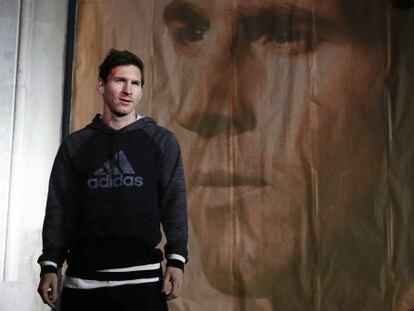 Messi, en la tienda de Adidas.