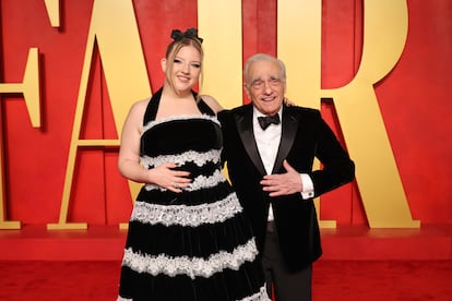 Francesca Scorsese y Martin Scorsese en la Vanity Fair Oscar Party 2024