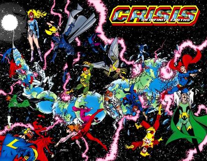 Las primeras 'Crisis en las Tierras infinitas', de 1985, fue el gran punto de inflexión del universo DC. Se hizo limpieza de tierras paralelas para acabar con una continuidad que ya llevaba funcionando décadas. Los personajes acabaron saltando a un solo planeta y DC comenzó desde cero para nuevos lectores.