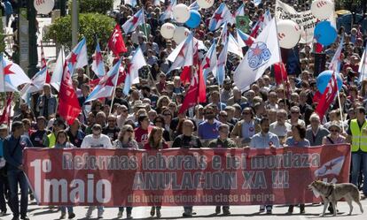 Manifestación convocada por la CIG en Vigo por el Primero de Mayo.