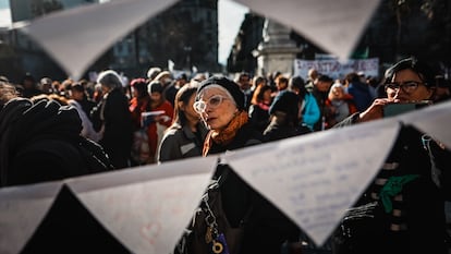 Manifestantes durante una protesta de las Madres de Plaza de Mayo en Buenos Aires, en julio de 2024. 