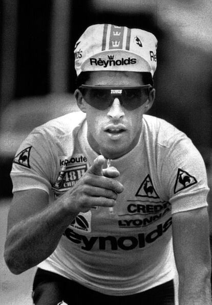 Perico Delgado, durante el Tour de 1988