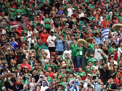 A torcida mexicana durante um jogo da Copa América