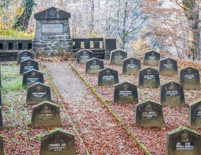 A cemetery in the town of Sighişoara, Romania.