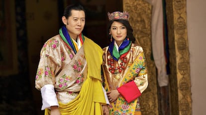Los reyes de Bután Jihme Khesar y Jetsun Pema.