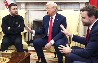 Zelenski, Trump y Vance, durante la reunión en la Casa Blanca el 28 de febrero.