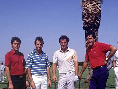 Piñero, Rivero, Cañizares y Ballesteros (de izquierda a derecha), en 1985.