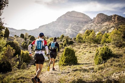 Conpetitors race near the Penyagolosa peak.