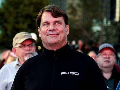 Ford president and CEO Jim Farley attends the reveal of the 2024 Ford F-150 pick-up truck in advance of the North American International Auto Show in Detroit, Michigan, September 12, 2023.