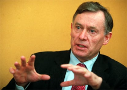 Horst Köhler, en un momento de la entrevista, realizada en Madrid.