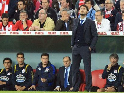 V&iacute;ctor, durante el encuetro Athletic-Deportivo.