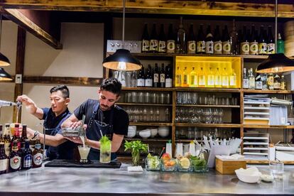 Cocina de Chuka Ramen, en la calle Echegaray de Madrid.