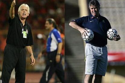 Leo Beenhakker (a la izquierda) y Guus Hiddink.