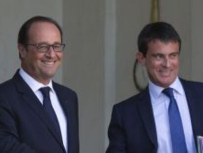El presidente franc&eacute;s, Francois Hollande, y el primer ministro galo, Manuel Valls.
